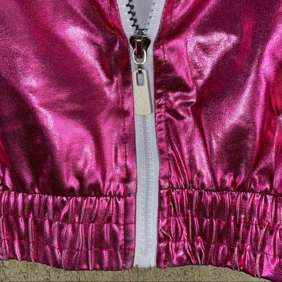 💎 Baby Phat Pink Metallic Quarter Zip Jacket - Picture 3 of 6